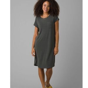 PRANA Elana Cozy Up Shirt Dress Jersey Knit Hemp & Recycled Polyester Size XS